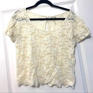 Pac Sun Kirra Off-White Lace Top